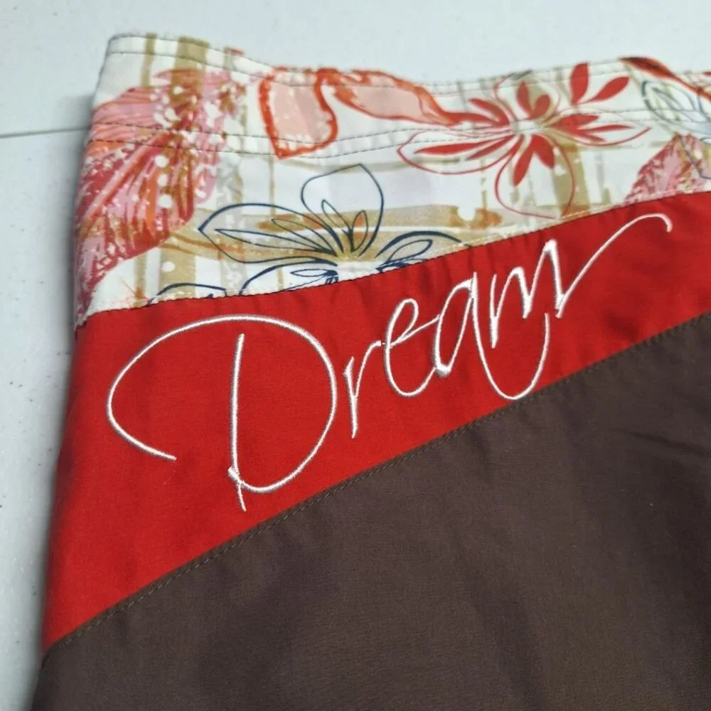 Dream Swim Shorts Trunks Drawstring Brown Pockets Mens‎ XL